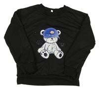 Černá mikina s medvídkem 