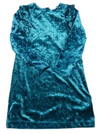 Smaragdové sametové šaty s volánky M&S