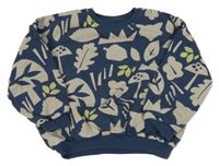 Tmavomodrá oversize mikina s muchomůrkami a lístečky George