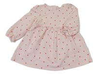 Světlerůžové teplákové šaty se srdíčky PRIMARK