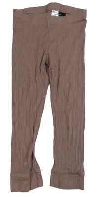 Hnědé žebrované lehké tepláky H&M