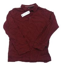 Nové - Vínové melírované polo triko George