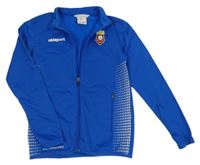 Modrá sportovní propínací funkční mikina s potiskem Uhlsport