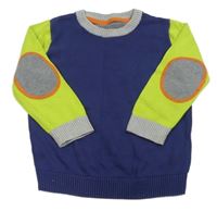 Tmavomodro-limetkový svetr Mothercare