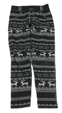 Černé vzorované legíny riflového vzhledu