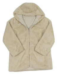 Béžová kožešinová podšitá bunda s kapucí Dunnes