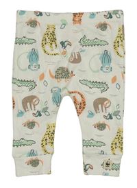 Smetanové lehké tepláky se zvířaty F&F