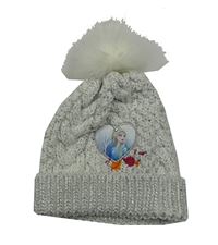 Bílá třpytivá pletená čepice s Elsou a bambulí Primark