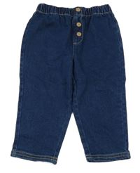 Tmavomodré jogger rifle s knoflíky Lupilu