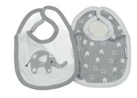 2x slinták - bílý se slonem + šedý s hvězdami