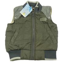 Nové - Khaki šusťáková zateplená vesta