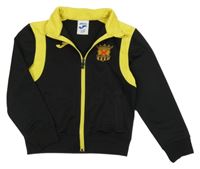 Černo-žlutá sportovní propínací mikina s potiskem Joma