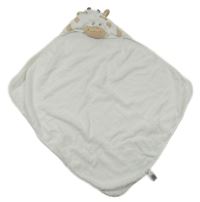 Bílá froté osuška s kapucí s krávou Nutmeg