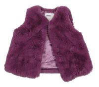 Tmavofialová kožešinová zateplená vesta Matalan