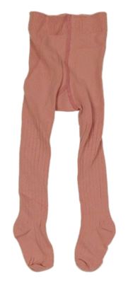 Starorůžové žebrované punčocháče