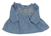 Modré riflové šaty s výšivkami George