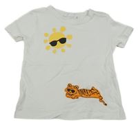 Bílé tričko s tygrem a sluncem Impidimpi