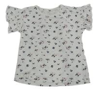 Bílé květované tričko Topolino