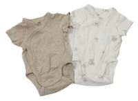 2x body - Béžové melírované + bílé s koalami H&M