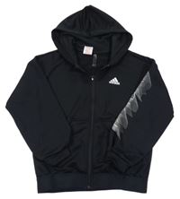 Černá sportovní propínací funkční mikina s logem Adidas