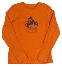 Oranžové triko s motorkou Next