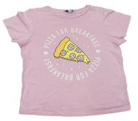 Světlerůžové crop tričko s pizzou M&Co.