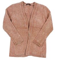 Starorůžový žinylkový cardigan George