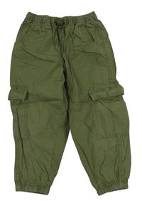 Khaki plátěné cuff cargo kalhoty Next