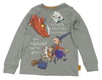 Šedé triko s drakem a nápisy Next