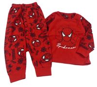 Červené fleecové pyžamo se Spidermanem 