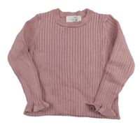 Starorůžový žebrovaný lehký svetr zn. H&M
