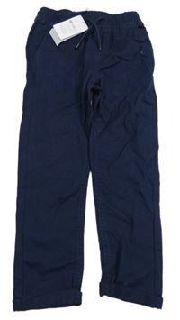 Nové - tmavomodré plátěné slim kalhoty Denim Co.