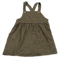 Hnědo-černé vzorované úpletové laclové šaty F&F