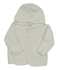 Bílá žebrovaná podšitá propínací mikina s kapucí C&A