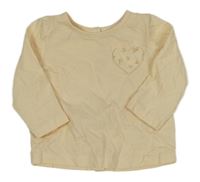 Smetanové triko se srdcem Vertbaudet