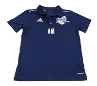 Tmavomodré sportovní funkční polo tričko Adidas