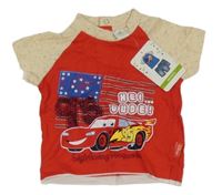 Nové - červeno-smetanové tričko s Cars 