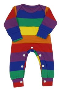 Barevný pruhovaný teplákový overal 