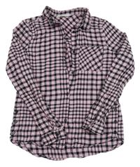 Růžovo-černá kostkovaná halenka H&M