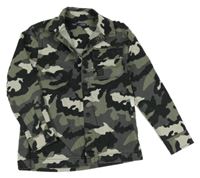 Khaki-šedá army plátěná košile Next