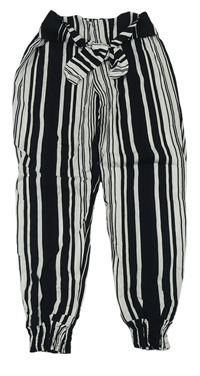 Černo-bílé pruhované lehké kalhoty Primark