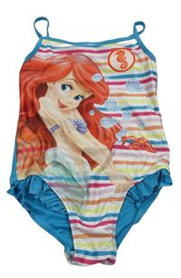 Modré jednodílné plavky s Ariel Disney