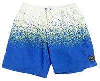 Bílo-modré flekaté plážové kraťasy zn. Primark