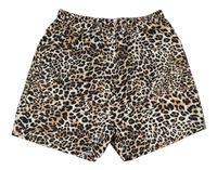 Bílo-béžovo-hnědé kraťasy s leopardím vzorem Shein