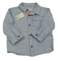 Modro-bílá vzorovaná košilová bunda River Island