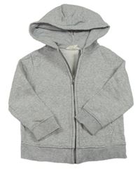 Šedá melírovaná propínací mikina s kapucí H&M