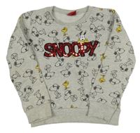 Šedá vzorovaná mikina se Snoopym 