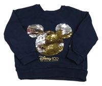 Tmavomodrá mikina s Mickeym z flitrů George