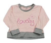 Růžovo-šedá mikina s nápisem 