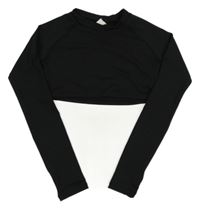 Černé sportovní crop triko Shein